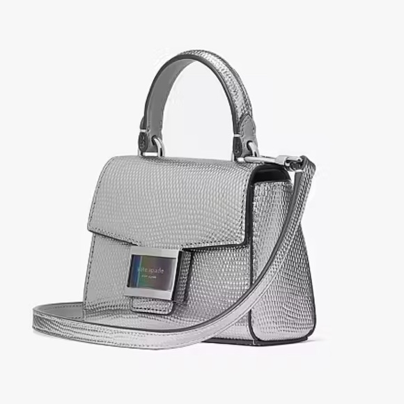 Brand New Kate Spade Micro Metallic Silver Katy Crossbody bag - Picture 2 of 7